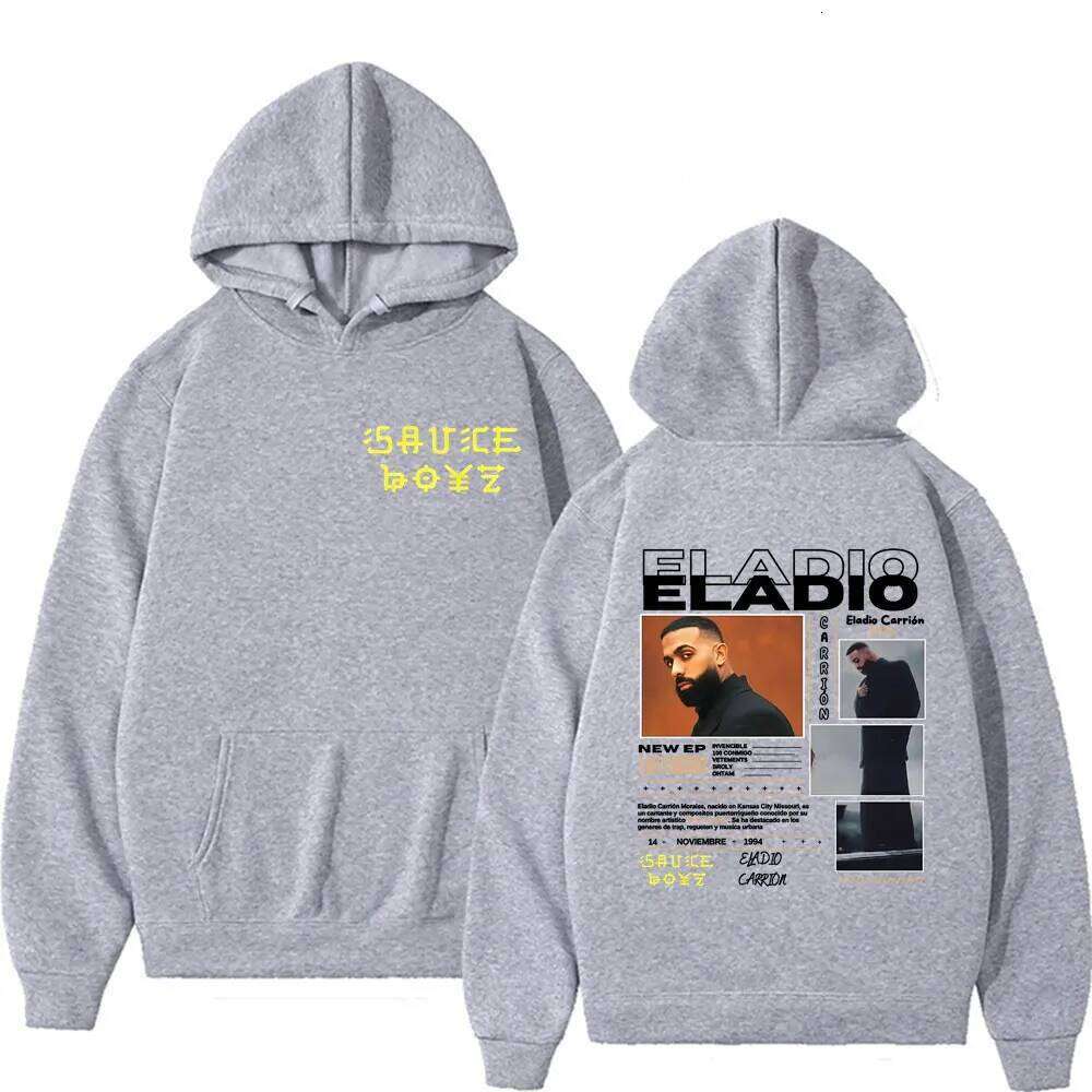 Rapper Eladio Carrion Album 2025 Tour Hoodies Men's Clothing Harajuku Fashion Autumn High Quality Oversized Loose Sweatshirts Z260314