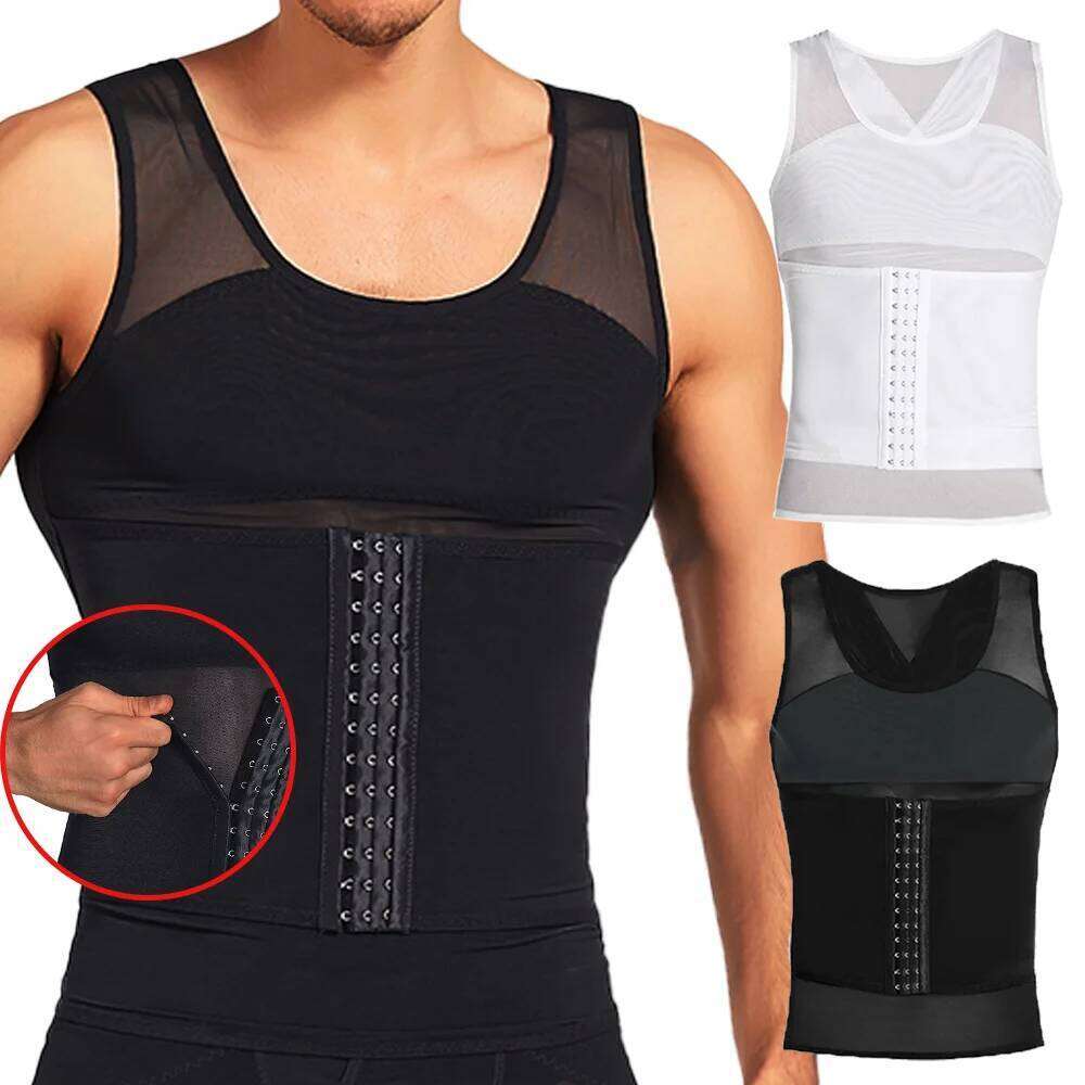 Mens Compression Vest Body Shaper Abdomen Tummy Slimming Sheath Shapewear Gynecomastia Underwear Corset Waist Tank Tops 26Y0312