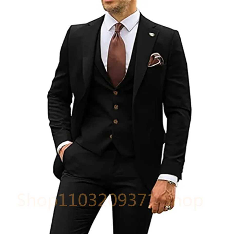 New Light Gray Groom Groomsman Men Suit Wedding Party Formal Occasions Business Male Tuxedo 3 Piece Set Jacket Vest Pants M260313