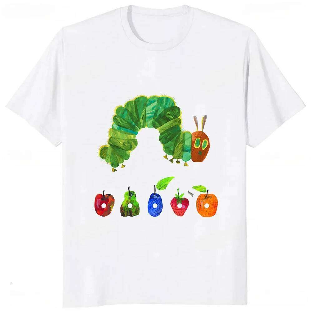 The Very Hungry Caterpillar Cartoon Printed Tshirt Summer Style Casual Fashion Couples Clothing Y2K Harajuku Unisex Tees Z260314