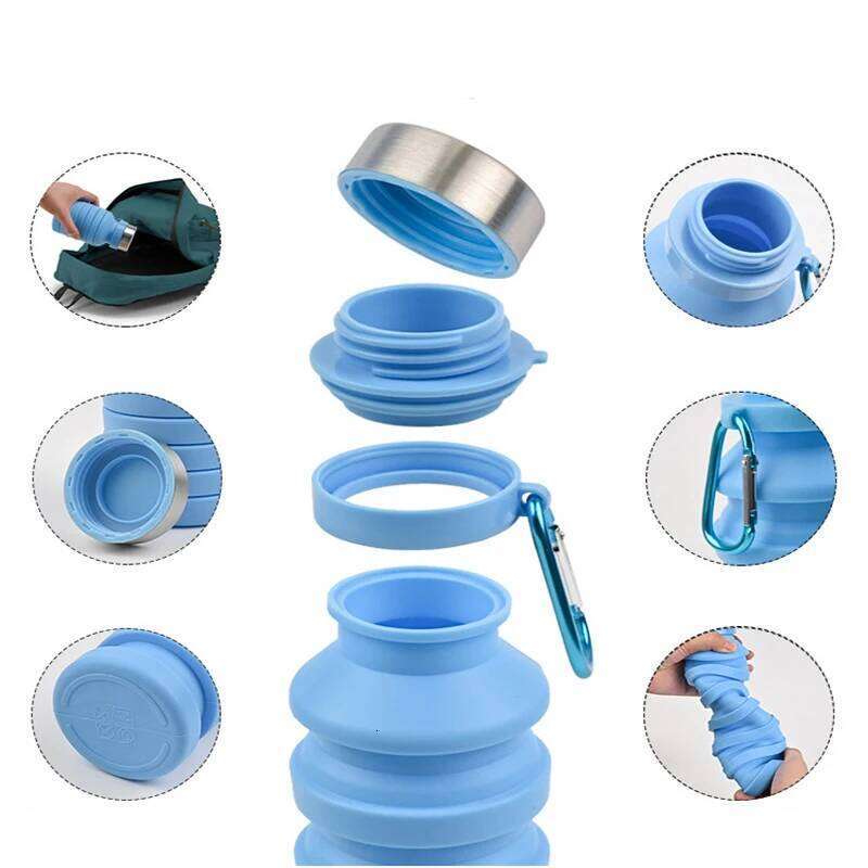 Portable Outdoor Mountain Climbing and Cycling Sports Bottle Food-grade Silicone Foldable Water Cup Z260313