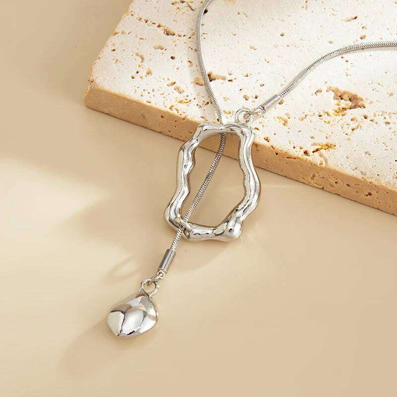 FTCY Fashion Irregular Geometry Long Pendants Necklaces For Women Vintage Adjustable Sweater Chain Party Charm Jewelry H260312