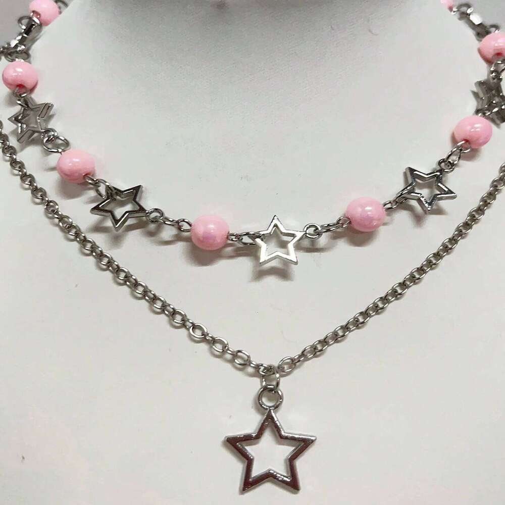 2PC Elegant Y2K Pentagram & Pearl Layered Necklace - Chic Party Accessory and Perfect Birthday Gift for Fashion-Forward H260312