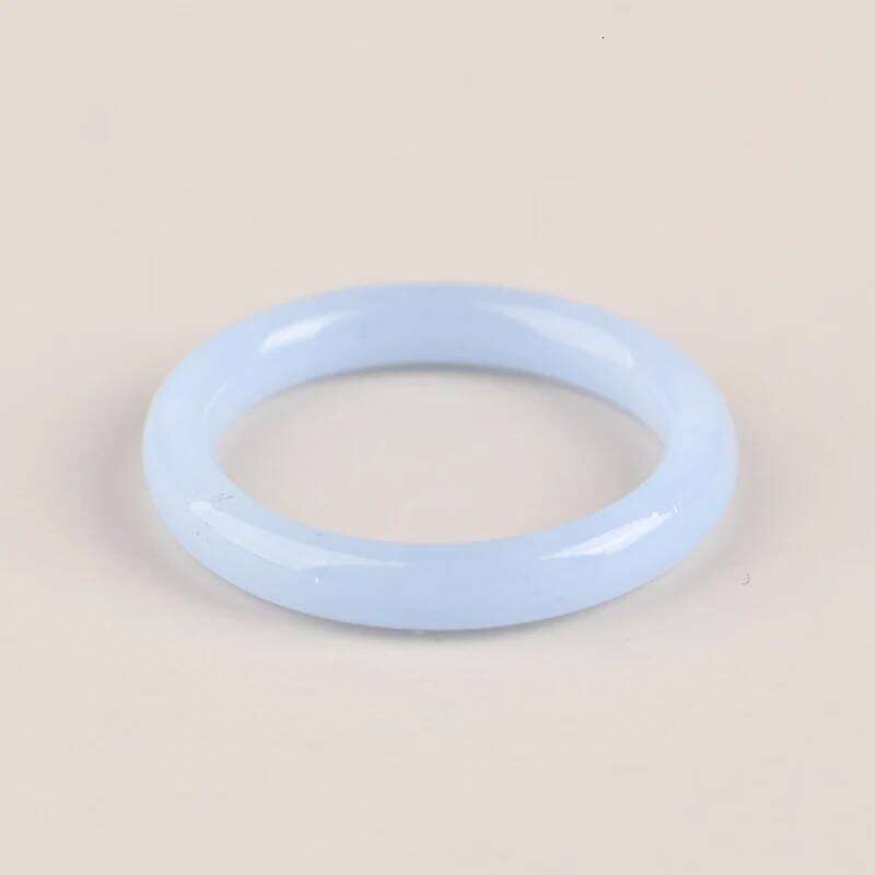 Fashion Non-fading Vegetarian Imitation Jade Thin Ring For Woman Vintage Jewelry Girls Accessories Gifts H260312