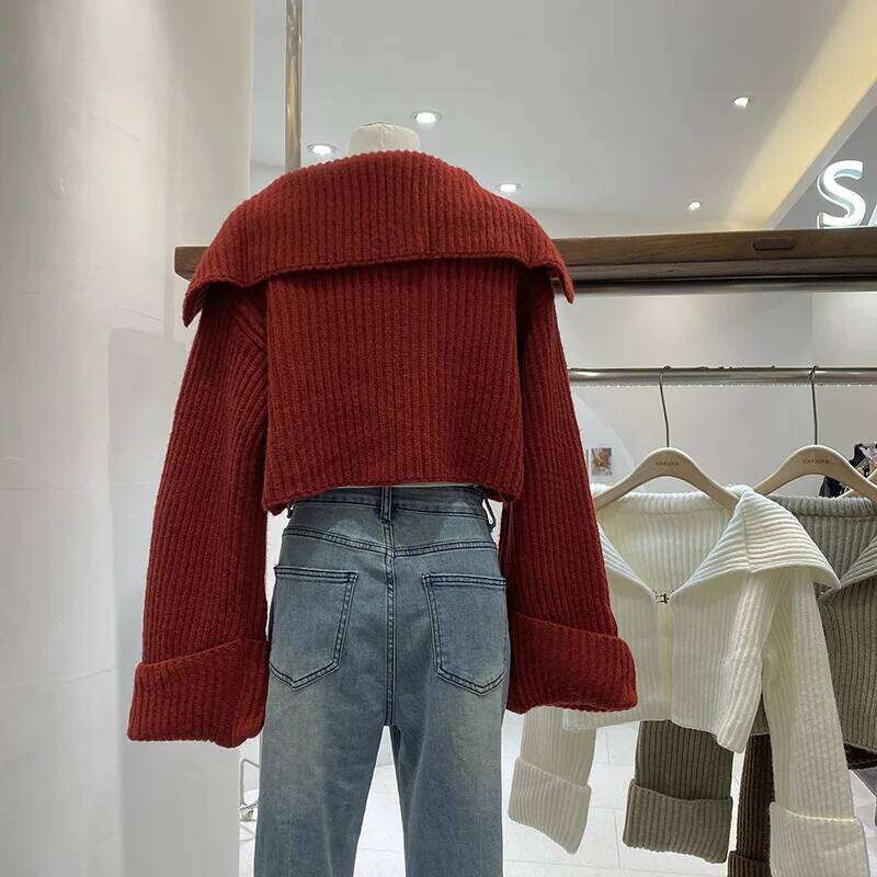 Thickened Knitted Cardigan One Button Spring Autumn New Korean Edition Versatile Fashion Western Style Short Sweater Women's Top Z260313