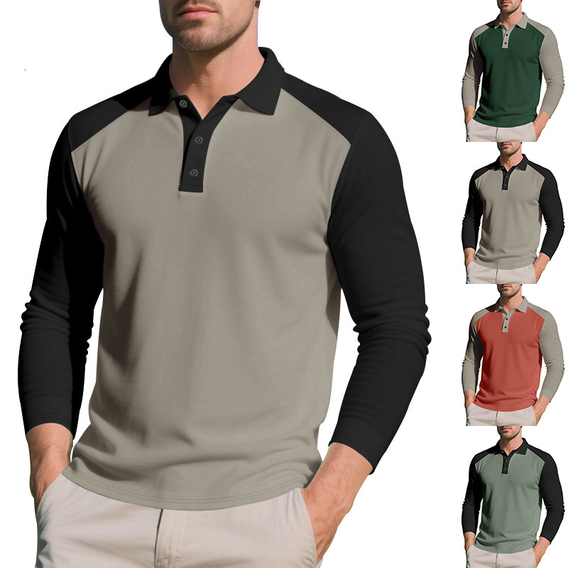 Autumn Men's T-shirt Designer Hoodie Color-blocked Casual Sports Polo Shirt Pique Designer Shirt Mesh Collar Long-sleeve Polo Shirt Polo For Men