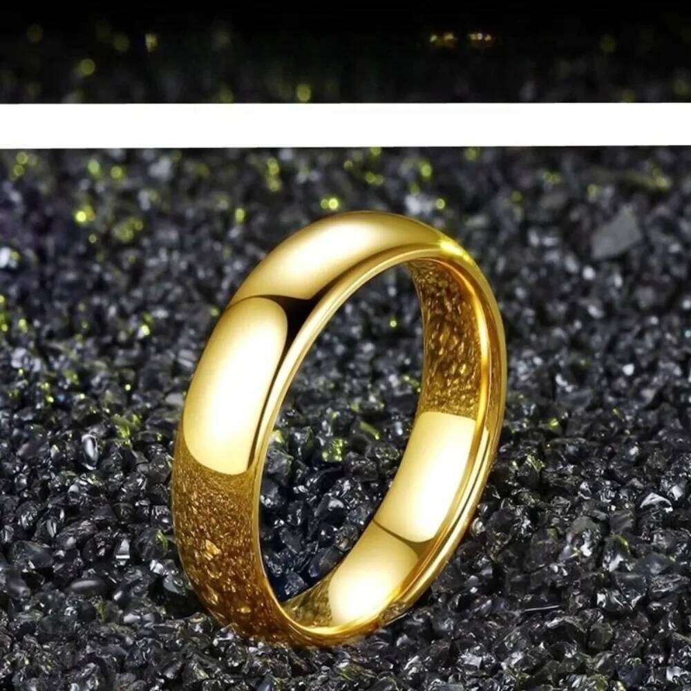 Classic Simple Gold and Silver Color Stainless Steel Couple Rings for Women Men Fashion Wedding Finger Jewelry r Gift H260312