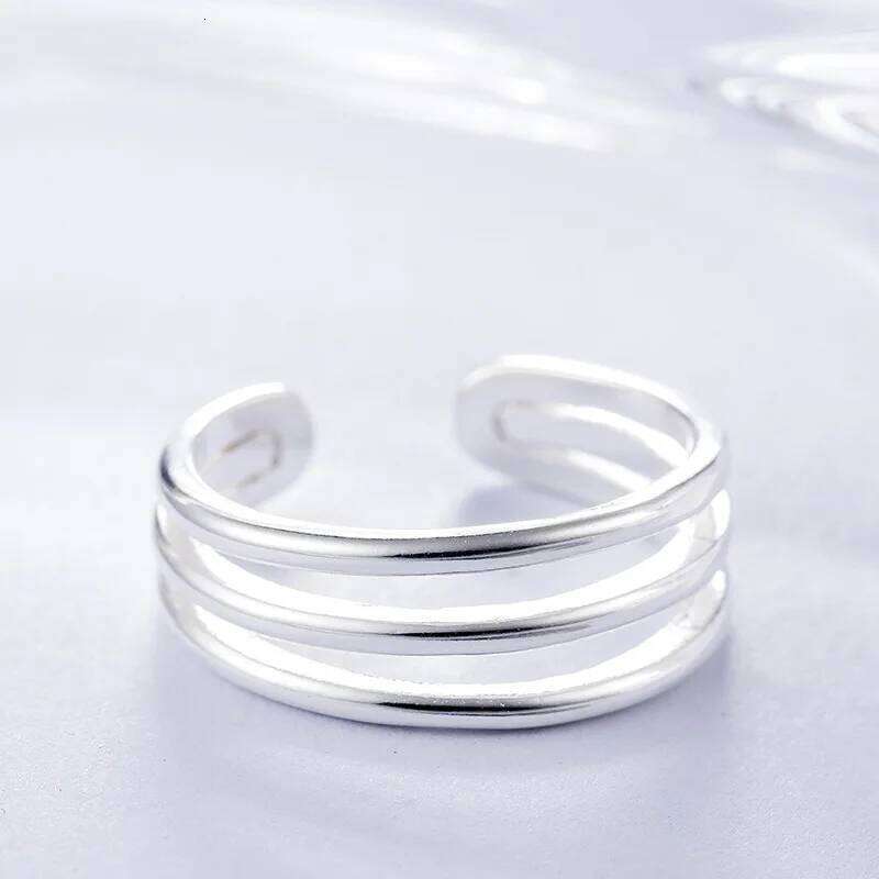 New Fashion Korean Version Of The Simple Popular 925 Sterling Silver Jewelry Three-tier Adjustable Opening Creative Rings R182 H260312