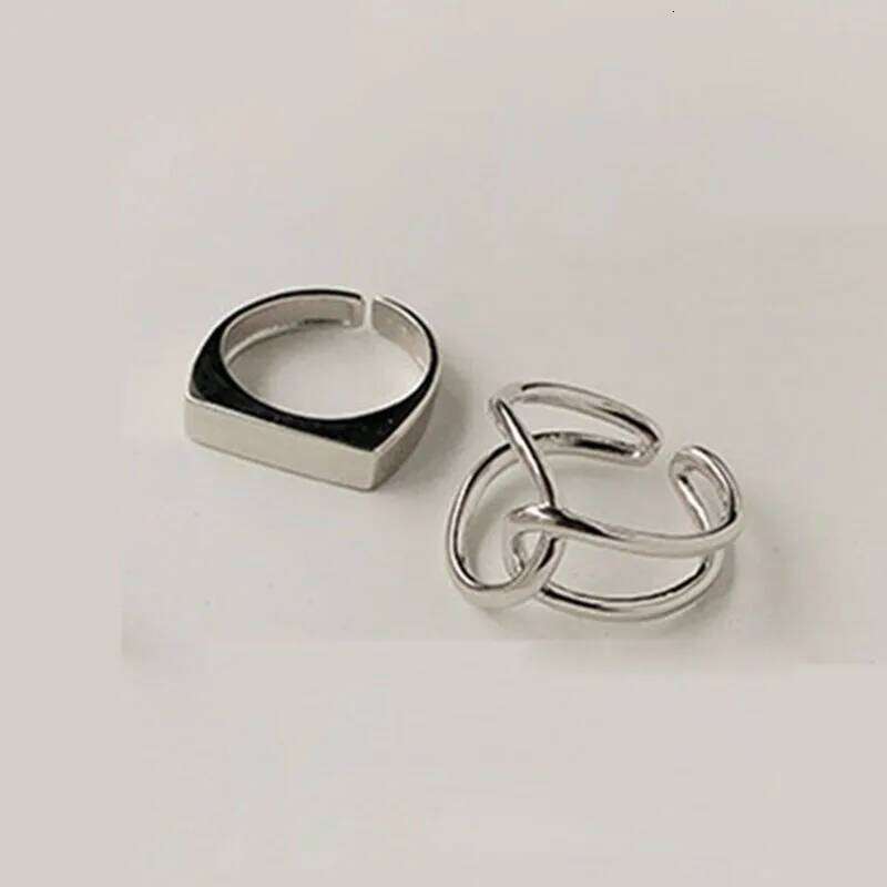 Minimalist 925 Sterlign Finger Rings Charm Women Girl Thai Silver Jewelry New Fashion Cross Twining Handmade Ring H260312