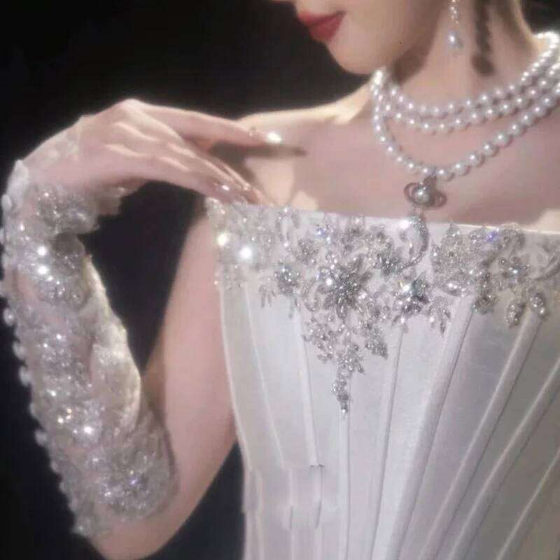 Classic Three Layers Round Pearls Beaded Collar Choker For Women Girls Irregular Water Drop Pearl Pendant Necklace Gift H260312