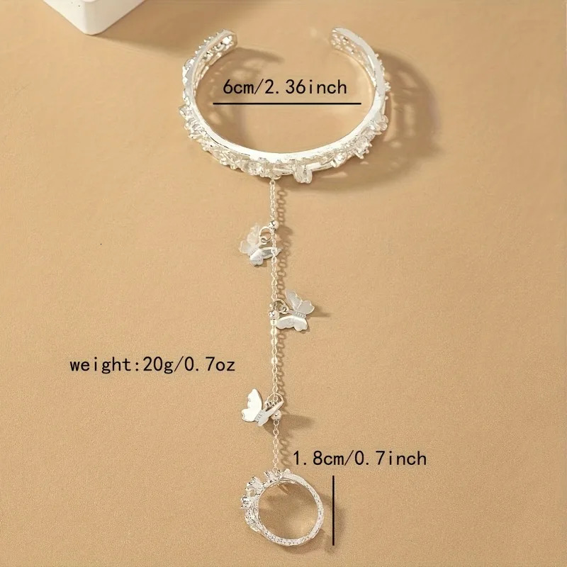Retro Butterfly Bracelet Multi functional ring and bracelet set perfect gift for women cute style suitable daily gift occasions 260313