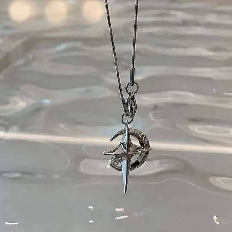Fashion Shine Crystal Star Pendants Necklace for Girl Women Chains Personality Aesthetic Design Choker Y2K Jewelry Gift H260312