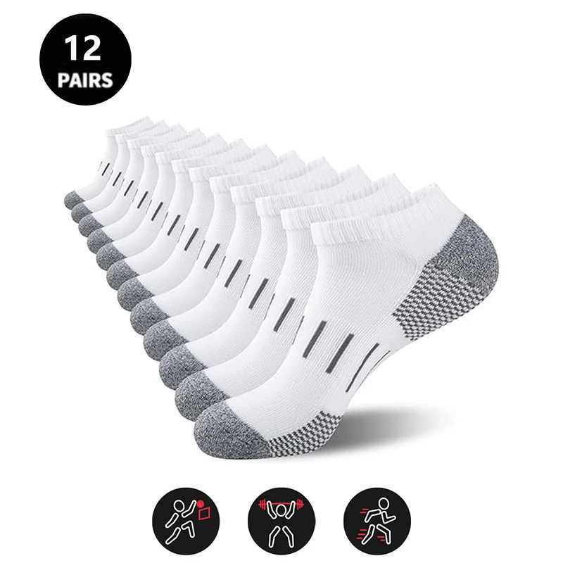12 Pairs/Lot Men Sport Socks Breathable Outdoor Running buffer thickenBasketball Socks Cotton Training Short Tube Socks For Men D260313