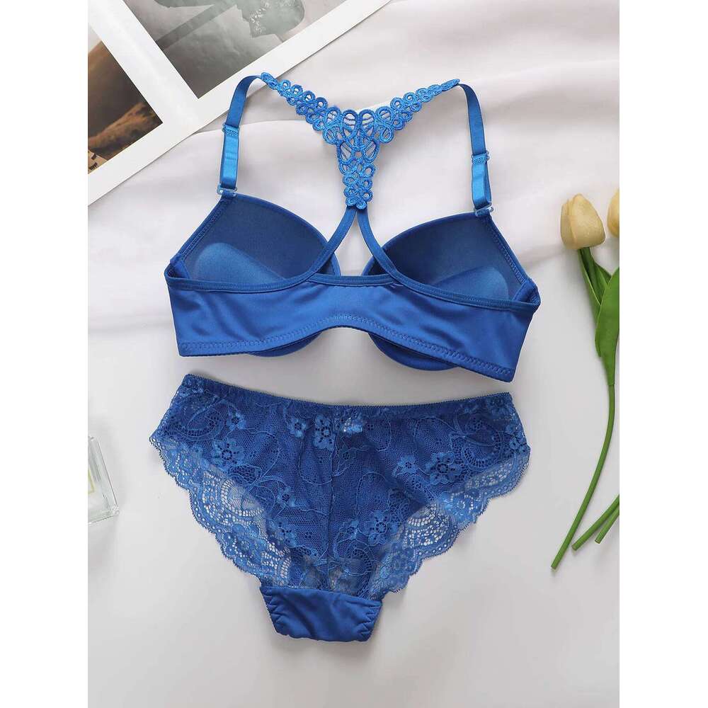 Ladies' black red blue with steel rims front buckle beautiful back pull up bra underwear set A2128