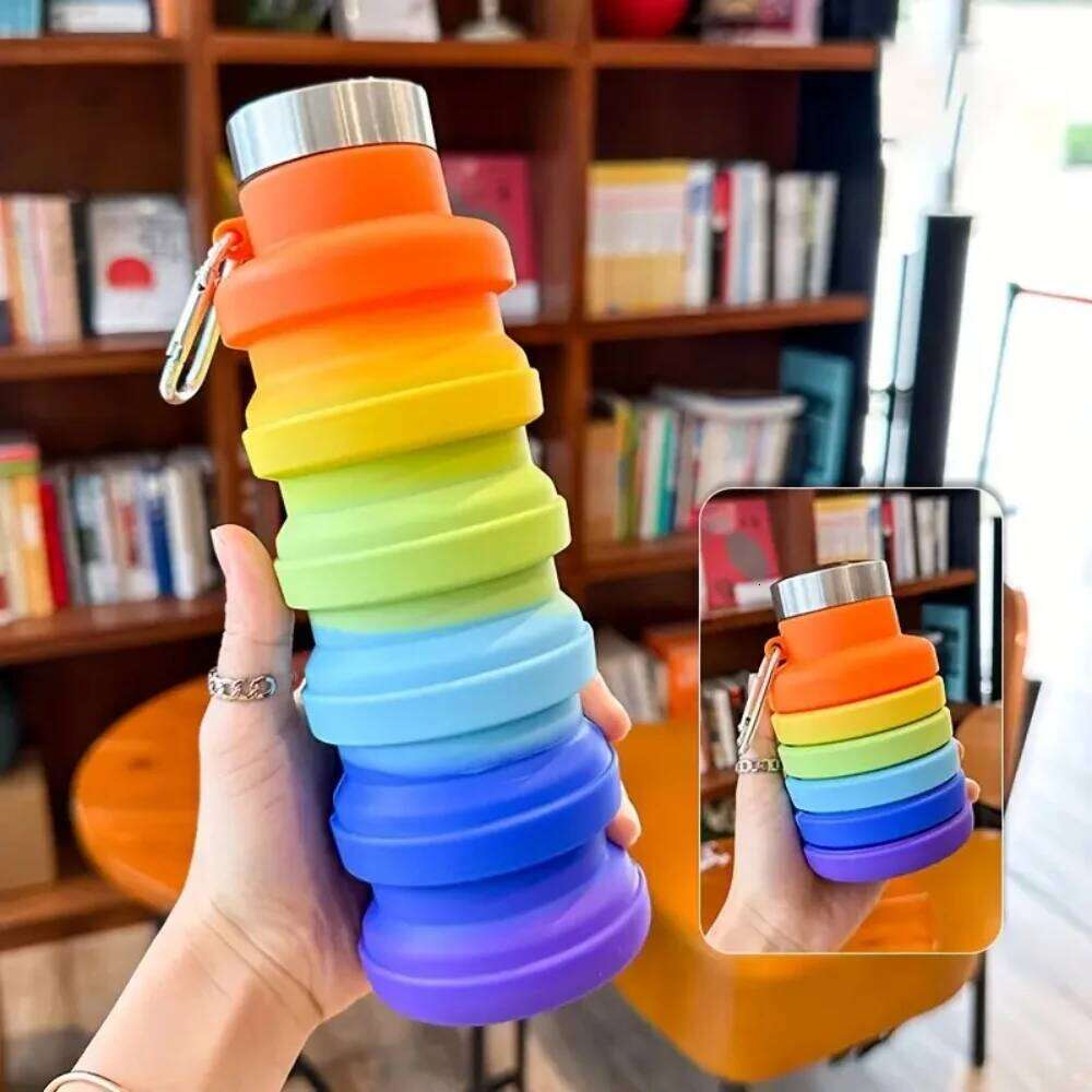 Collapsible Bottles Portable Leak-proof Travel Water Bottle With Carabiner For Gym Traveling Camping Hiking Z260314