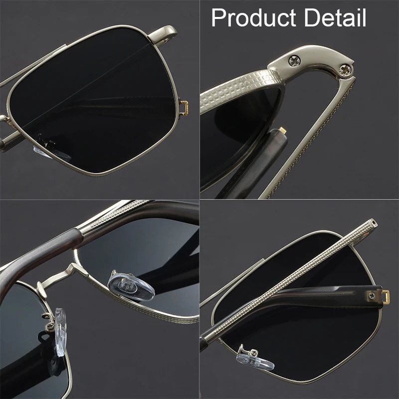 Vintage Personalized Sunglasses Men Ultra-light Square Metal Frame Double Beam Ultraviolet Protection Sun Glasses 260312