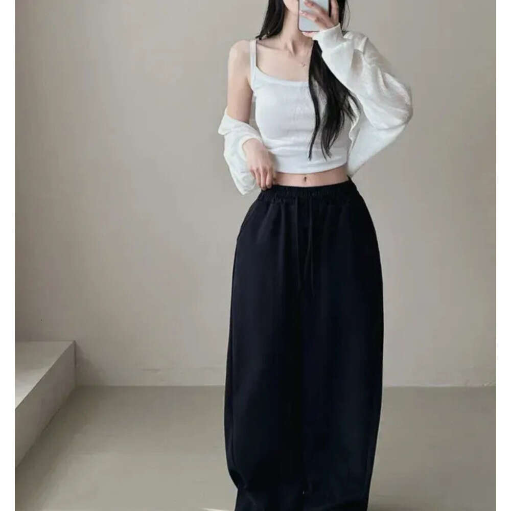 Women's Pants Women Bf Hip Hop Y2k Drawstring Printing Sweatpants Fashion Streetwear Sports Trousers Loose Casual Wide Leg Z260314