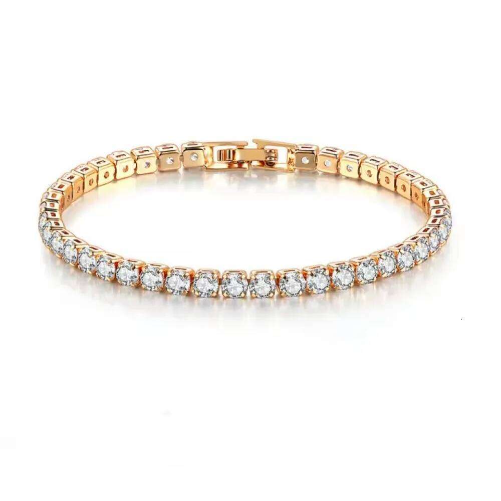 Luxury Simple Stainless Steel Single Row Geometric Square Glisten Full of Zircon Bracelet Women Men Hip Hop Fashion Jewelry Gift Z260313