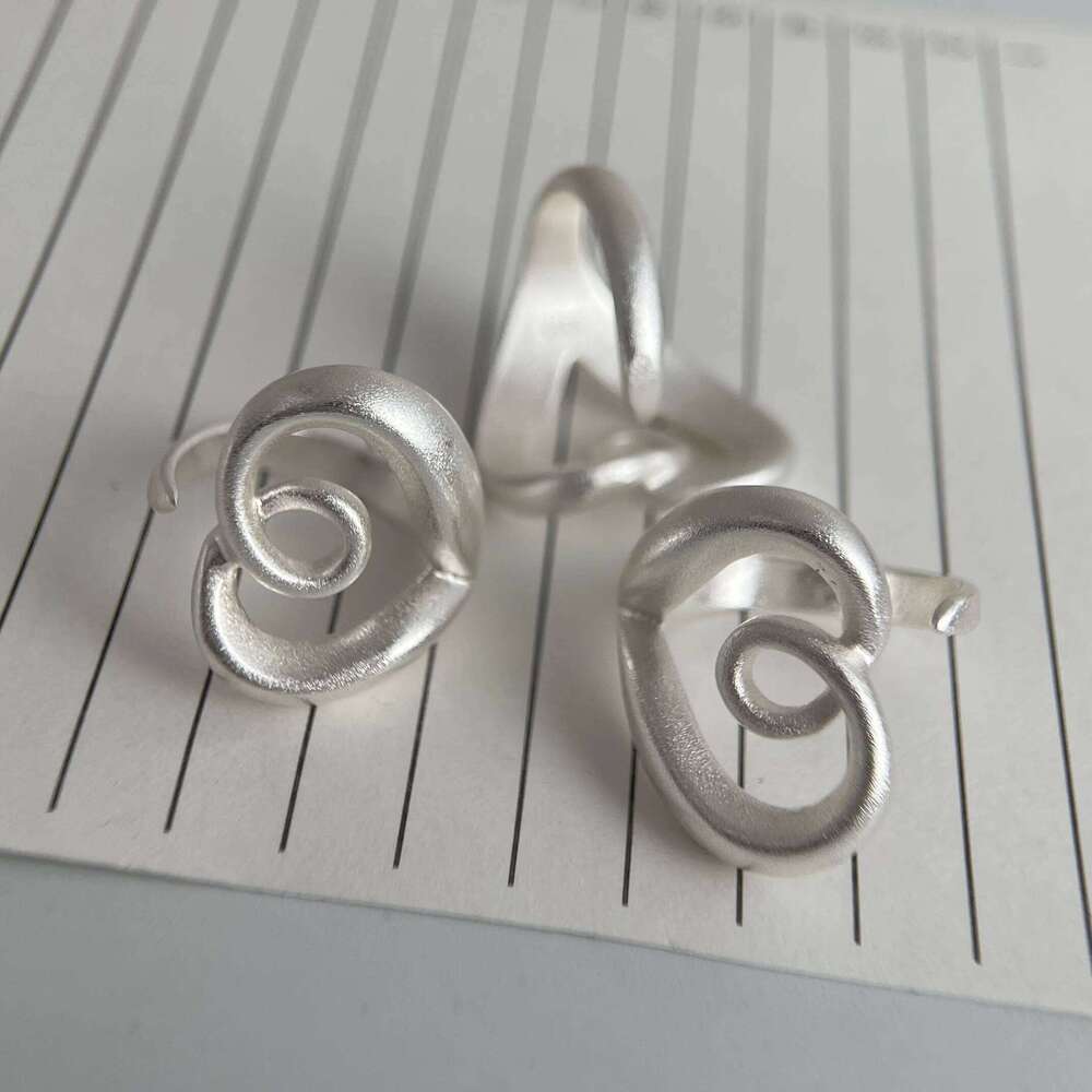 925 Sterling Silver Finger Rings for Women BIg Heart Shinning Hollow Couple Minimalist Ring Party Jewelry Gift Prevent Allergy H260312