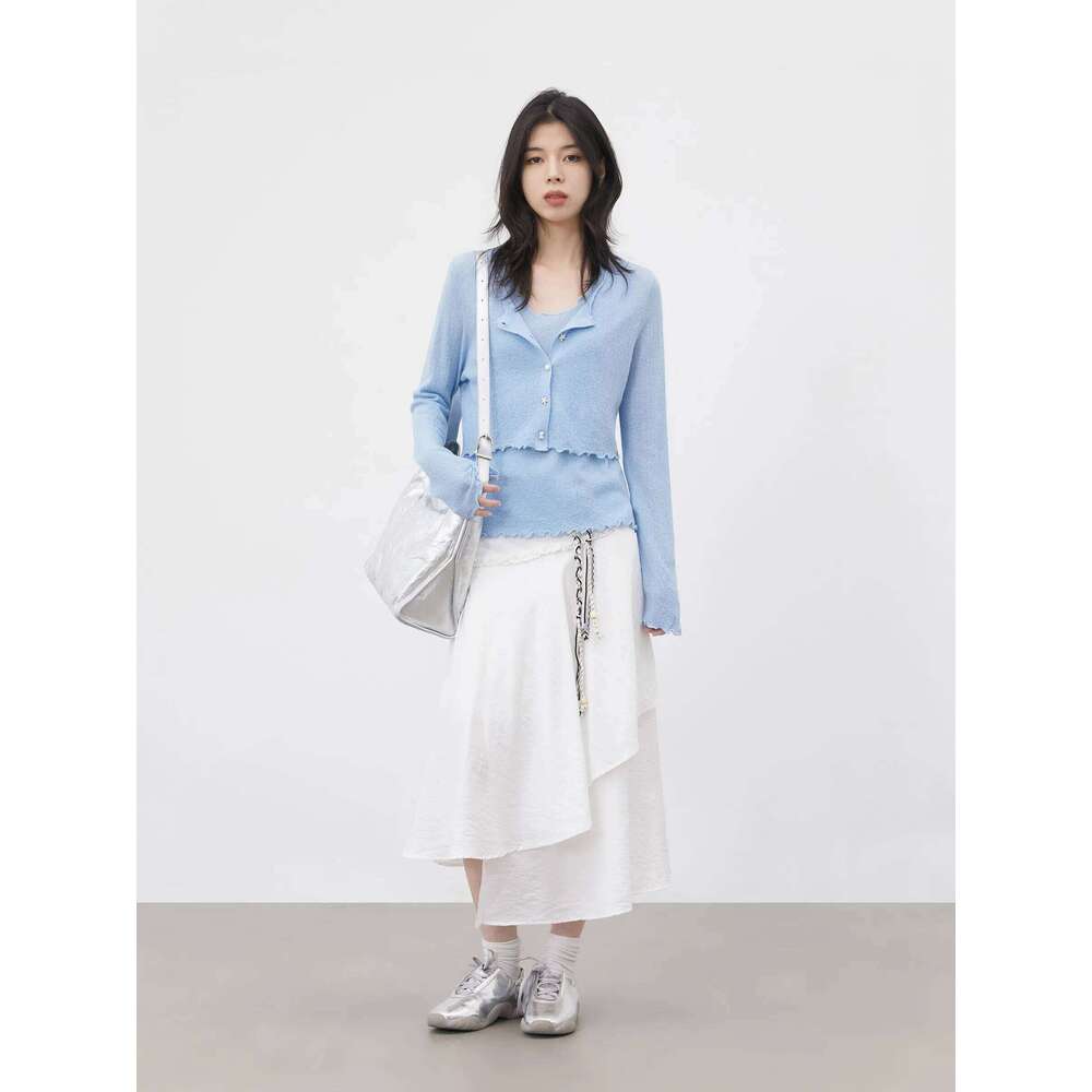 CHIC VEN Fashion Women Cardigan Loose Casual New Design Ocean Style Female Knitted Sweater Vest Two-piece Set Spring Summer 2026