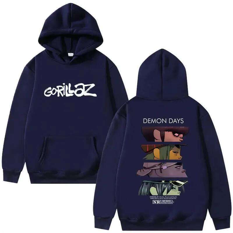 Gorillaz printed sweatshirt for autumn winter, comfortable casual, men's and women's hooded sweatshirts Z260315