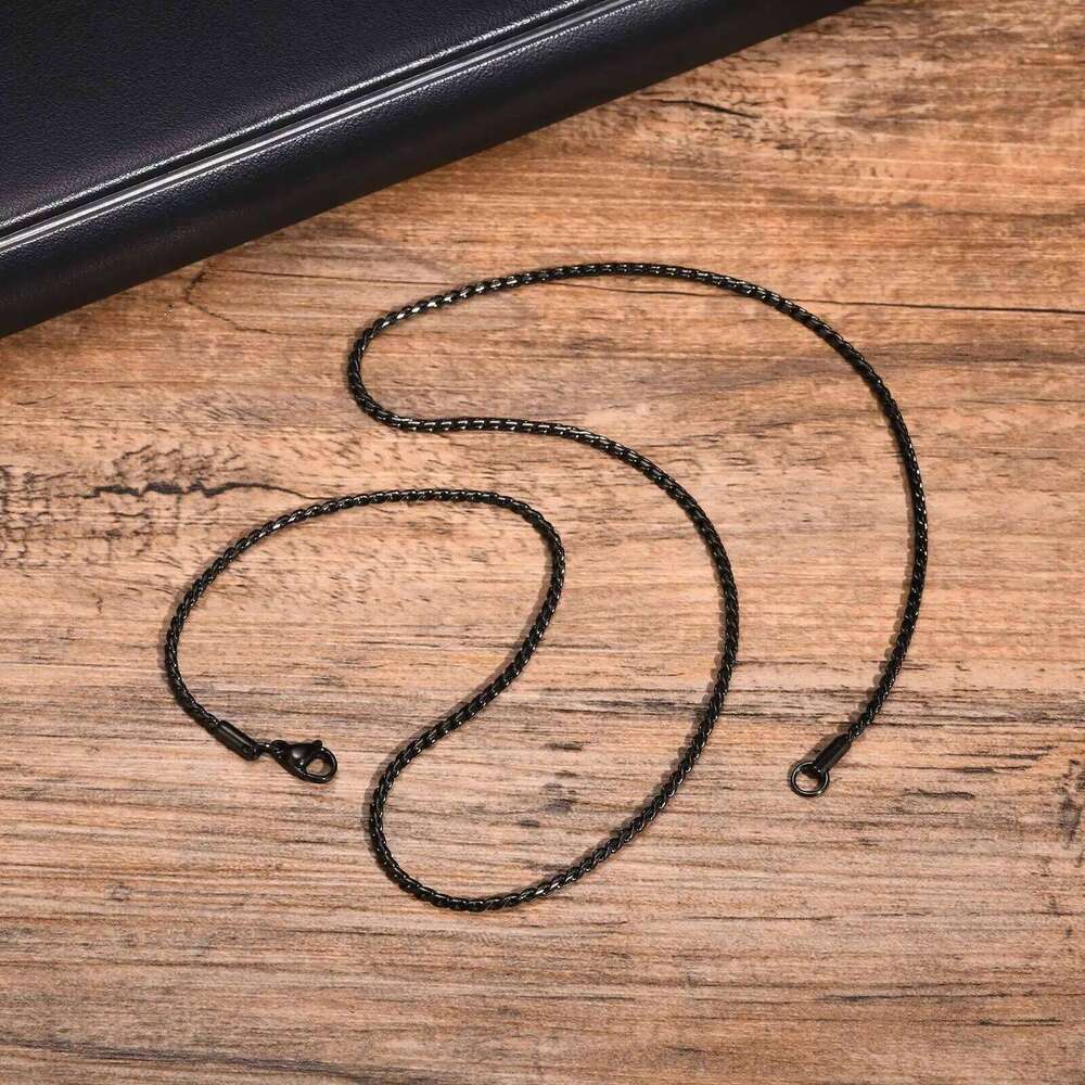 2MM Black Stainless Steel Necklaces for Men Boys,Stylish S Shape Chain Links Coller,New Fashion Jewelry Gifts H260312