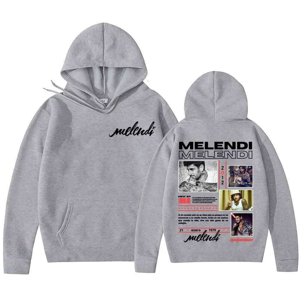 Rap Singer Melendi Album 2025 Tour Merch Autumn Winter Hip-hop Gothic Retro Casual Polar Pure Cotton Hoodie for Men Women Z260314