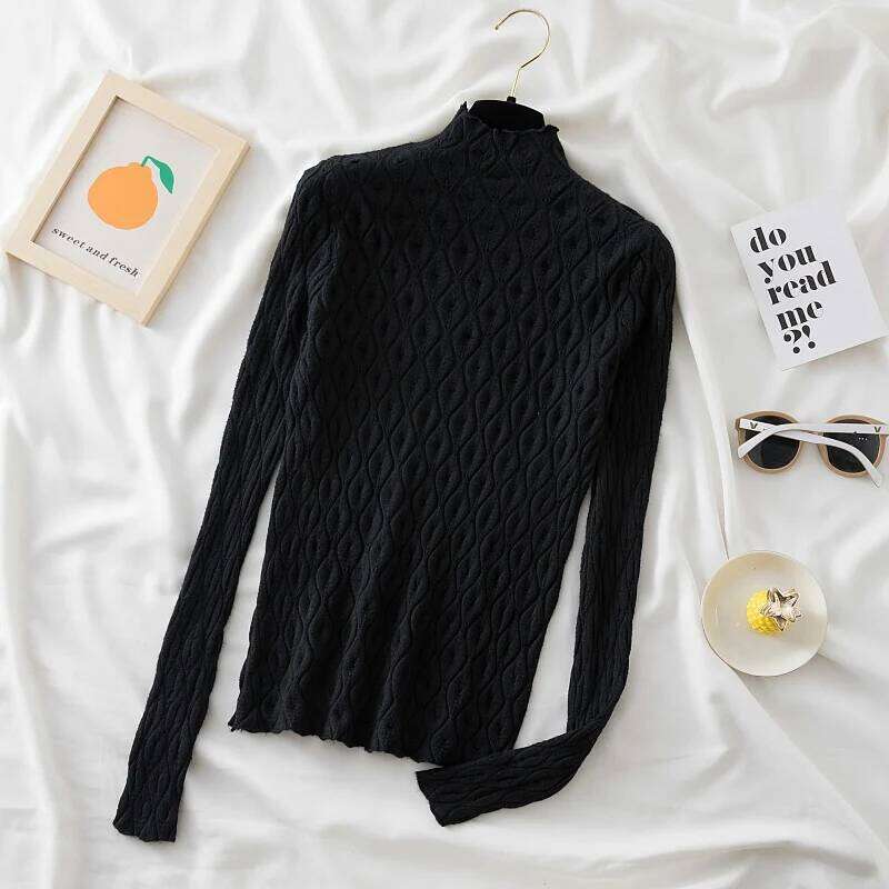 Autumn Winter Soft Warm Cashmere Turtleneck Women Sweaters Knitted Slim Pullover Female Solid Jumper Pull Sweater Casual Tops Z260313