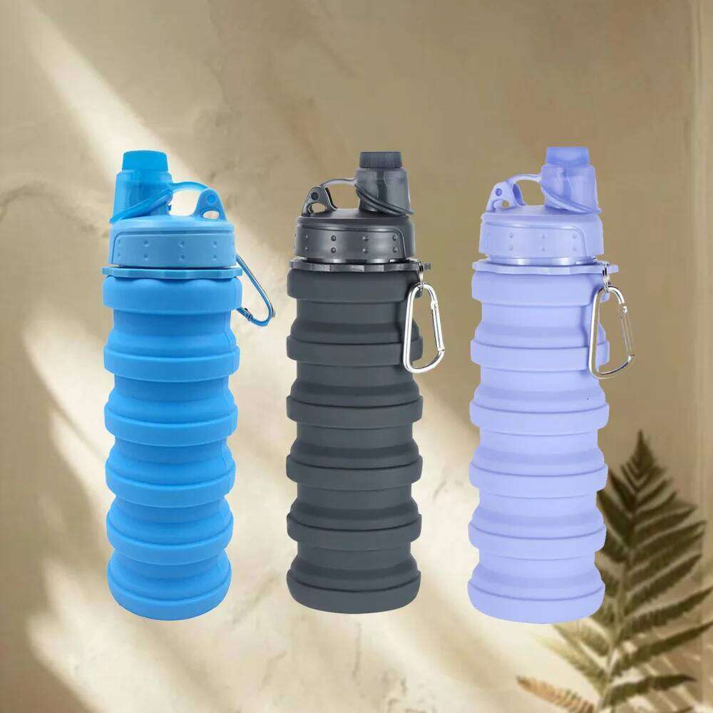 Silicone Foldable Cup Outdoor Mountaineering Travel Portable Sports Retractable Water Bottle Z260313