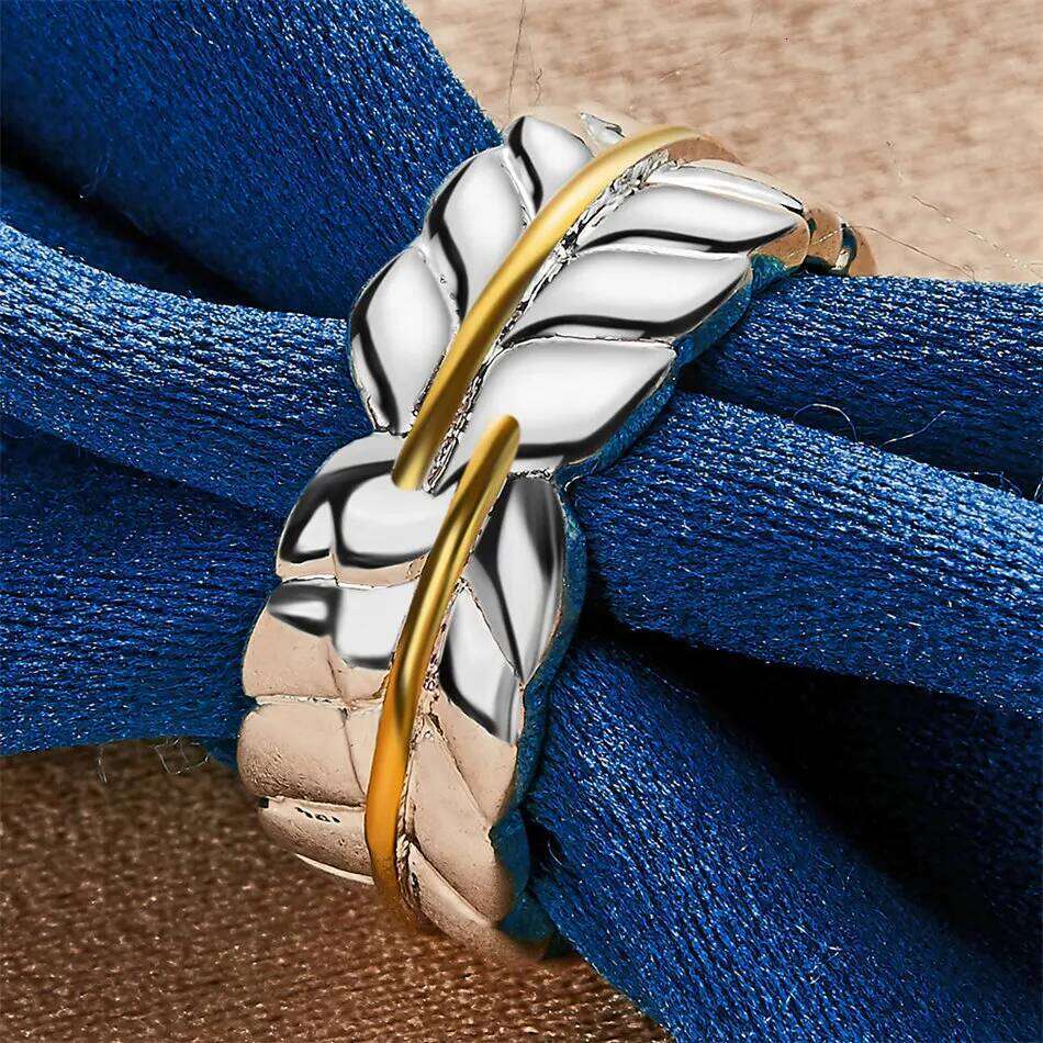 1 piece of 925 sterling silver delicate feather ring with an opening for women's gifts, wedding accessories, jewelry H260312