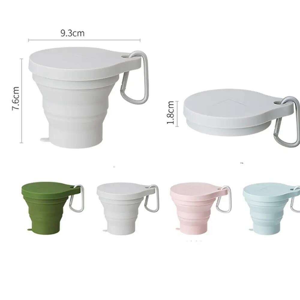 Silicone Portable Water Camping With Lid Outdoor Travel Folding Coffee Mugs Retractable Cup Drinking Mug Z260313