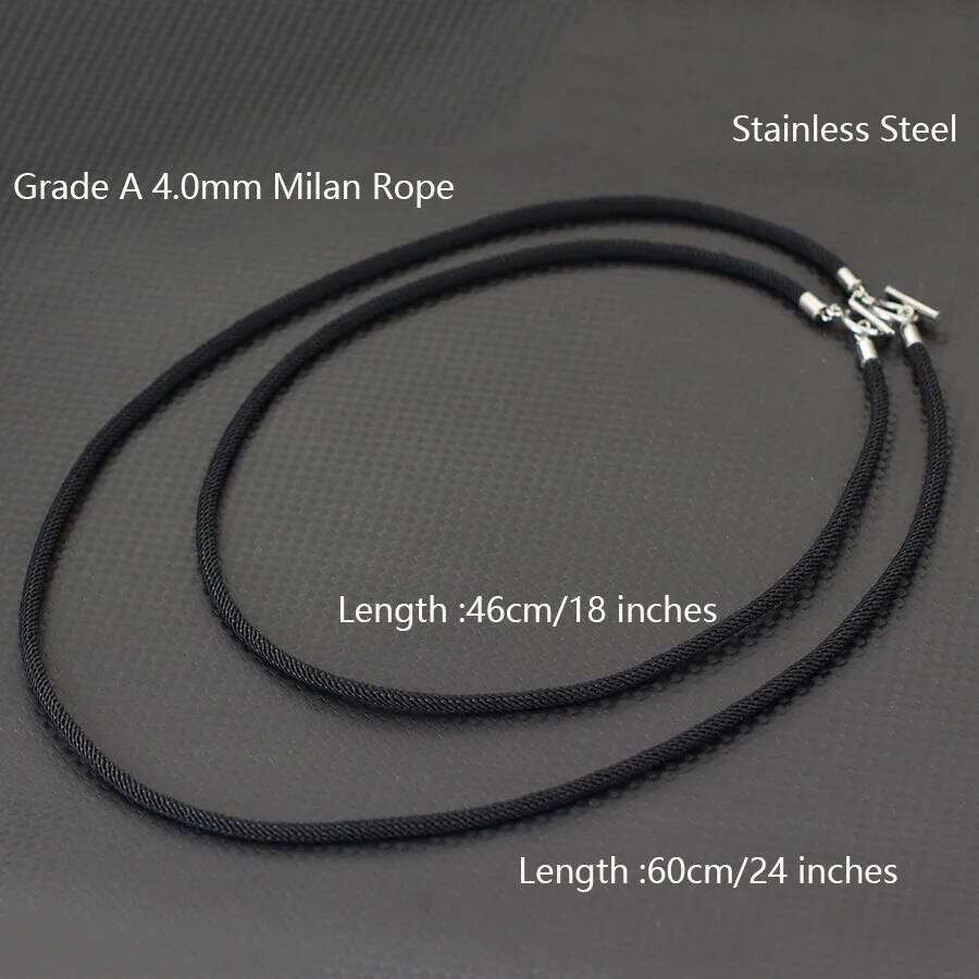 New Simple Style Men Necklace Grade A 4mm Milan Rope Stainless Steel OT Buckle Collar 18inches 24 inches Lucky Red Thread Colar H260312