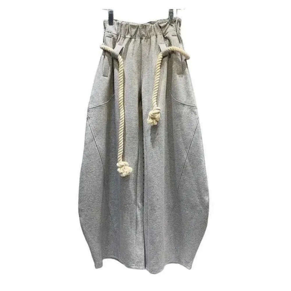 Womens Pants 2025 Girl Women Rope Belt Flowering Device Couple Loose Wide Legs Strt Casual Trousers Wear Z260312