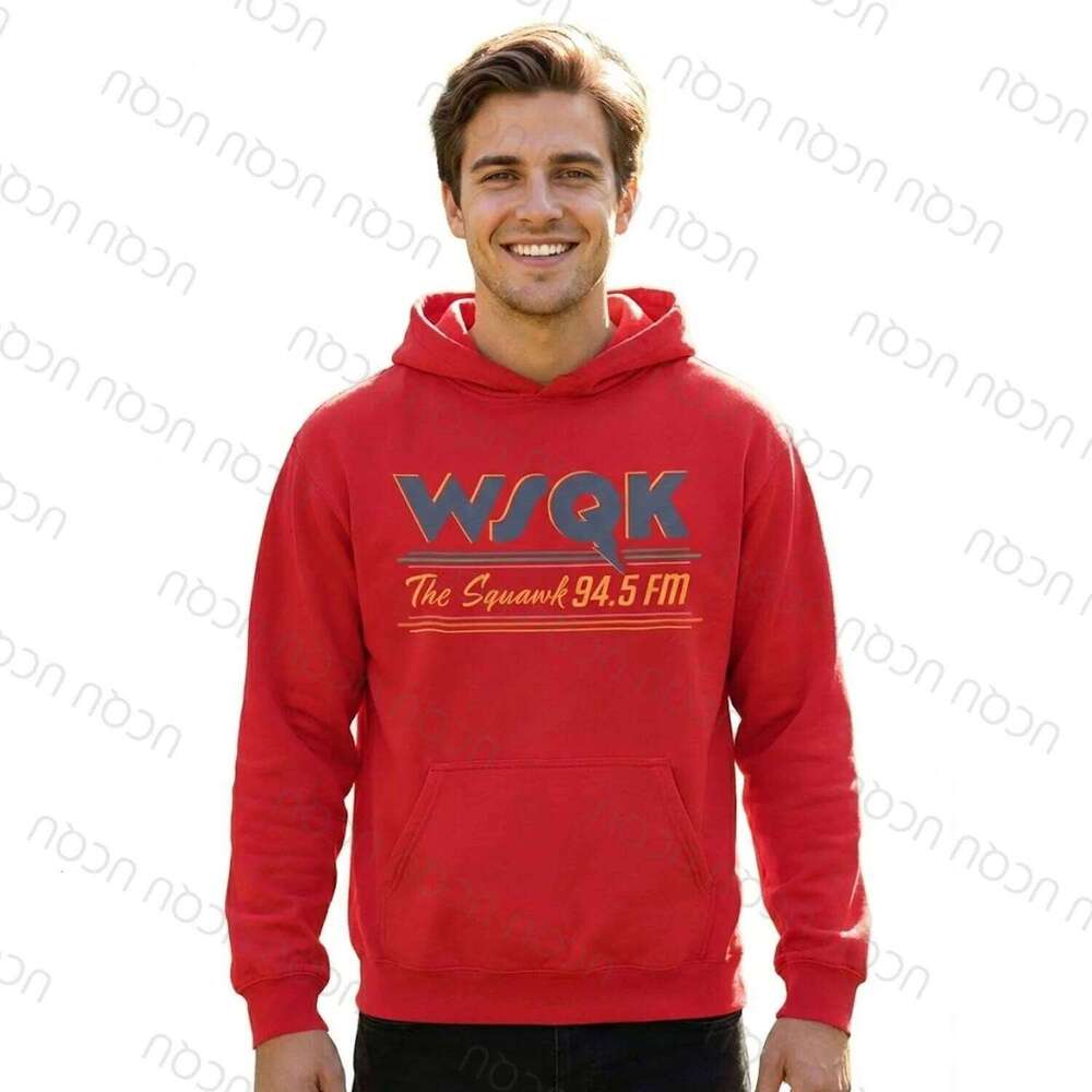 WSQK The Squawk 2026 Autumn/Winter Radio Retro 80s Call Sign Women's Pure Cotton Warm Hoodie Men's Clothing Z260314