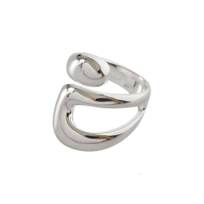 925 Sterling Silver Geometry Irregular Adjustable Rings For Women Simple Engagement Fine Jewelry Accessories Prevent Allergy H260312