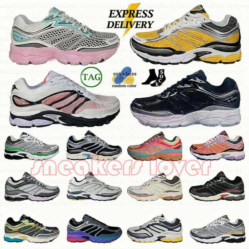 Designer Progrid sauconny Omni 9 Outdoor Running Shoes Shock Absorption Wear Resistant Thick Sole Navy Green Blue Silver Pink Sneakers Size 36-46