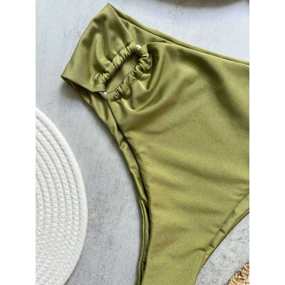 Bandeau Push Up Women Swimsuits Sexy Female Swimwear Brazilian Bikini Set Thong Biquini Swim Suits Solid Beachwear 26H0313
