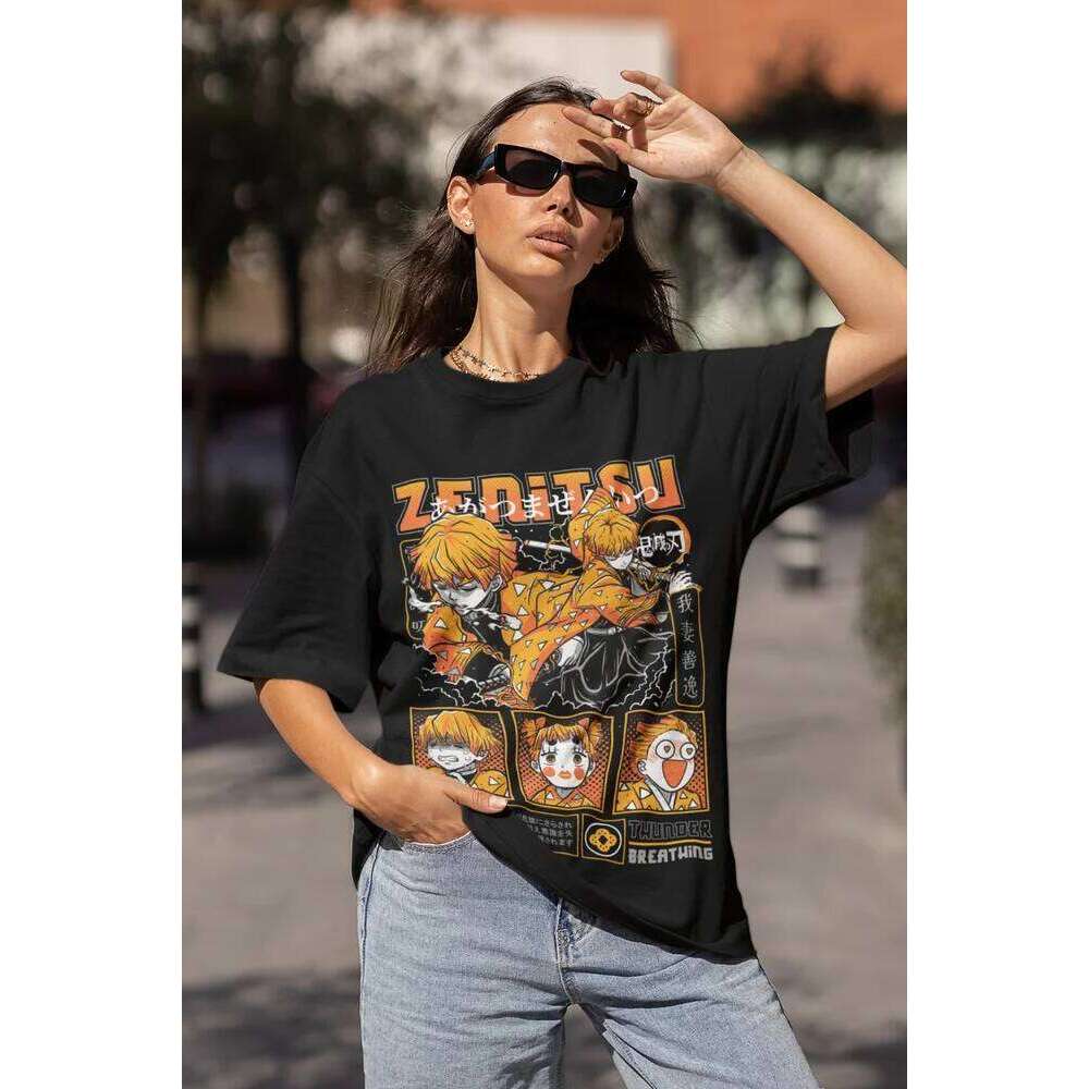 Agatsuma Zenitsu T-Shirt Demon Slayer Kimetsu No Yaiba Movie Halloween shirt Z260314