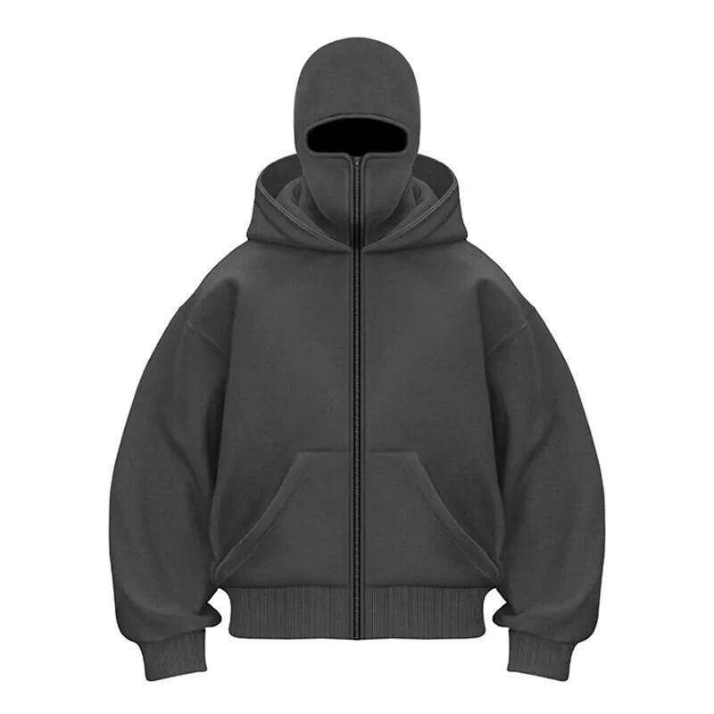 Plain Design Hooded Zip Up Sweatshirt for Men Women Autumn Winter Ins Style Couple Matching 26Y0313