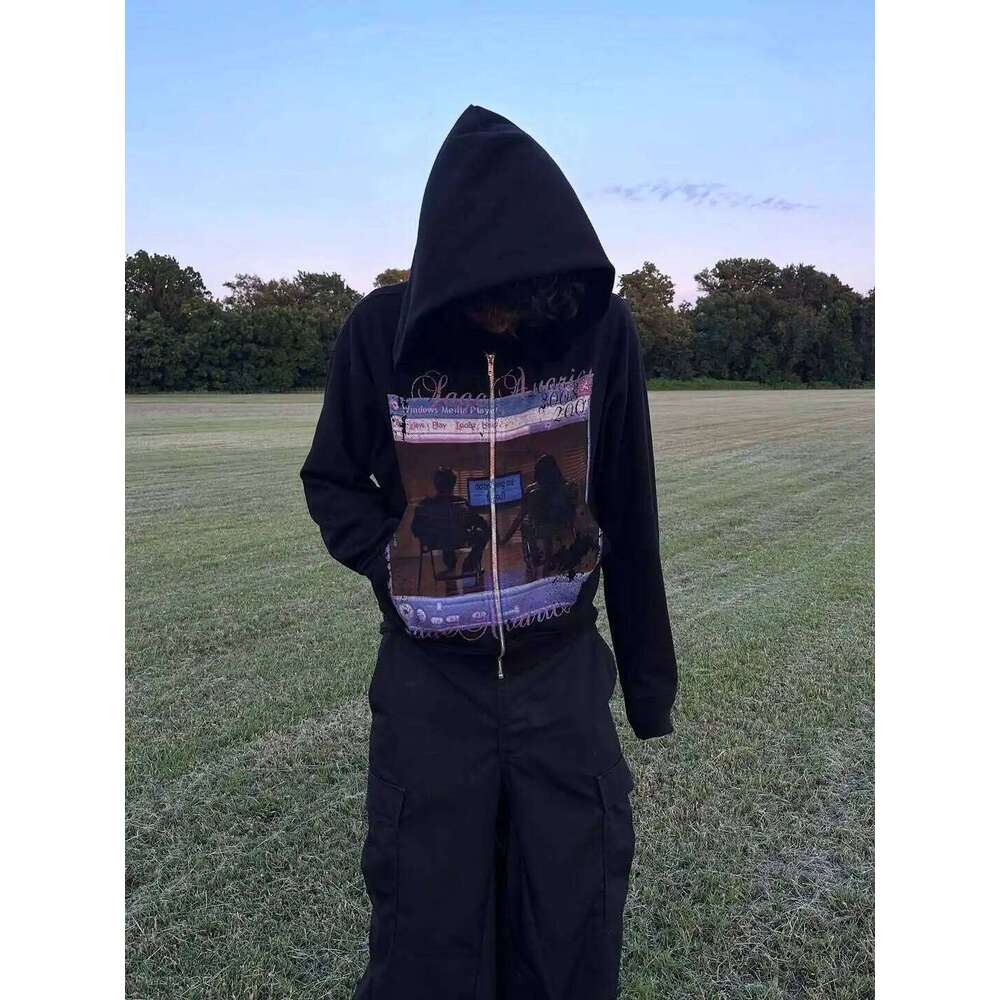 2025 Autumn/Winter Retro Loose Street Style Hoodie European and American New Dark Personality Ins Z260315
