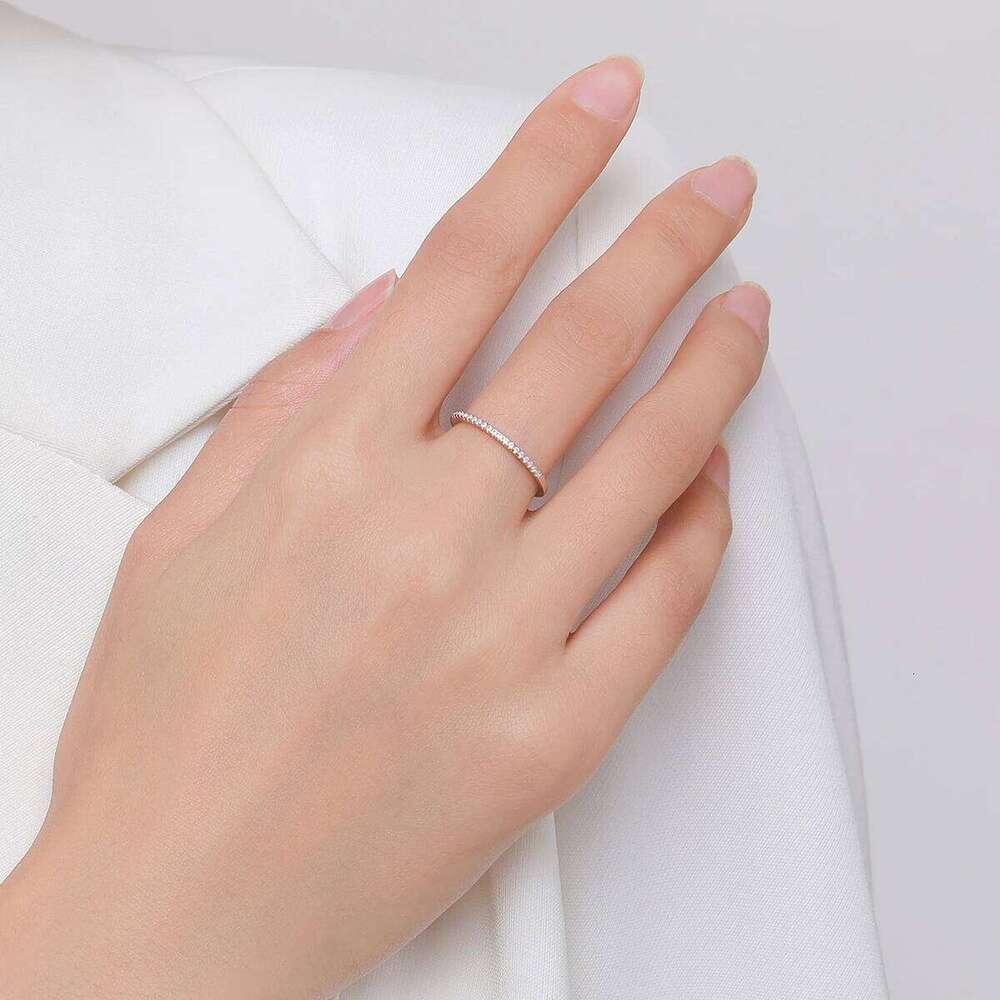 MODIAN 925 Sterling Silver Exquisite Slim Stackable Rings Clear Cz Gradient Pink Blue Crystal Finger Ring For Women Fine Jewelry H260312