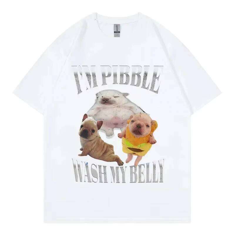 Baby French Bulldog Funny Dog Meme Graphic T Shirts Fashion Vintage Short Sleeve T-shirts Men Women Casual Loose Cotton T-shirt Z260314