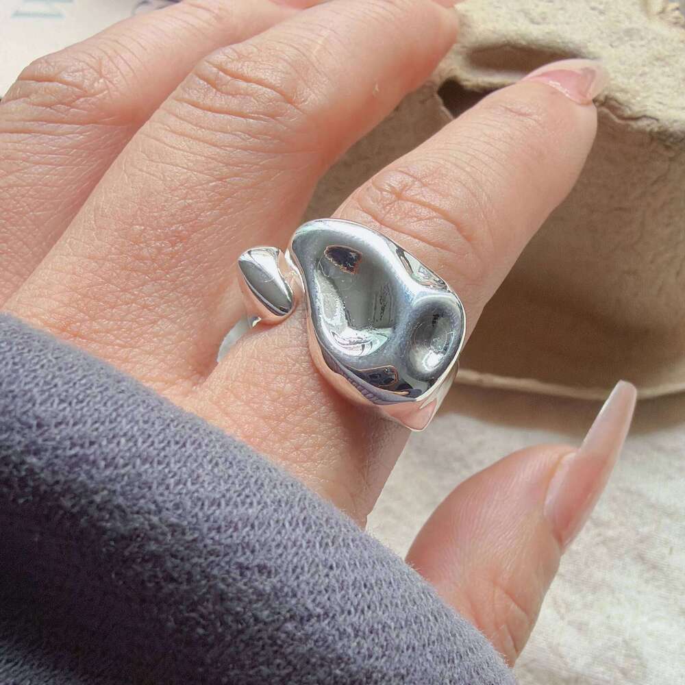 925 Sterling Silver Rings For Women Vintage Handmade Adjustable Shinning Stone Ring Fashion Female Bijoux Gift H260312