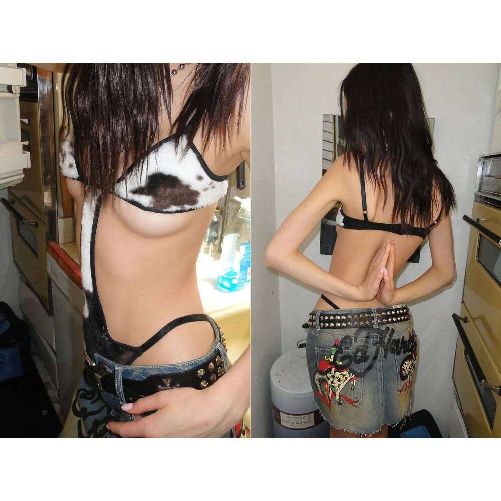 New Gothic Printed Denim Short Skirts Y2K Fashion Sexy Shiny Loose Shorts High Waist Slim Mini Women A-line Skirt Z260314