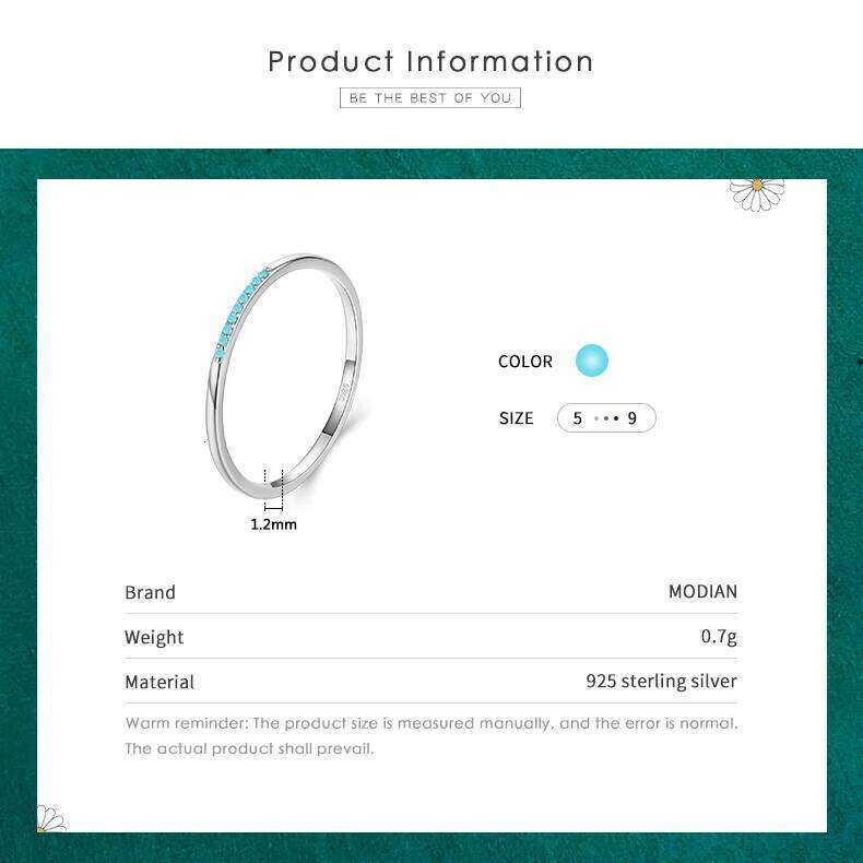 Modian High Quality Turquoise Vintage Ring Real 925 Sterling Silver Exquisite Finger Rings For Women Statement Jewelry Gift H260312