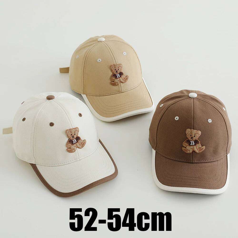 Children Baseball 52-54cm Cotton Spring Summer Cap for Kids Girl Boy Sun Hats Cute Bear Label Z260314