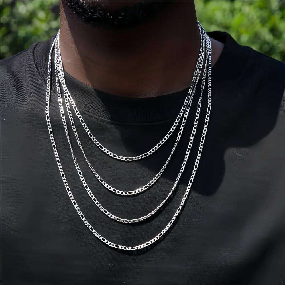 3mm NK Stainless Steel Hip Hop Figaro Men Necklace Fashion Chain Jewelry Accessories H260312