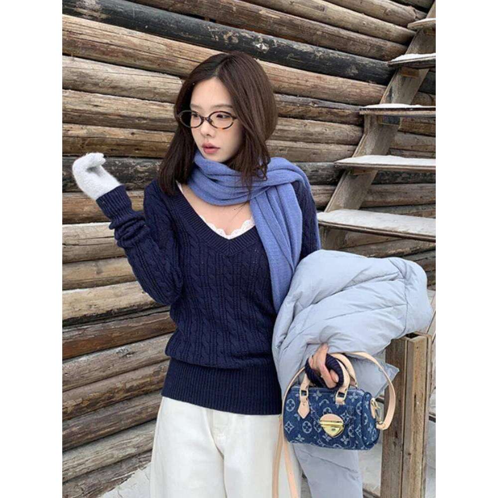 Simple Pullovers Women Korean Fashion Autumn Winter Keep Warm Basic Knitwear Sweater Casual Jumper Aesthetic All-match Daily Z260313