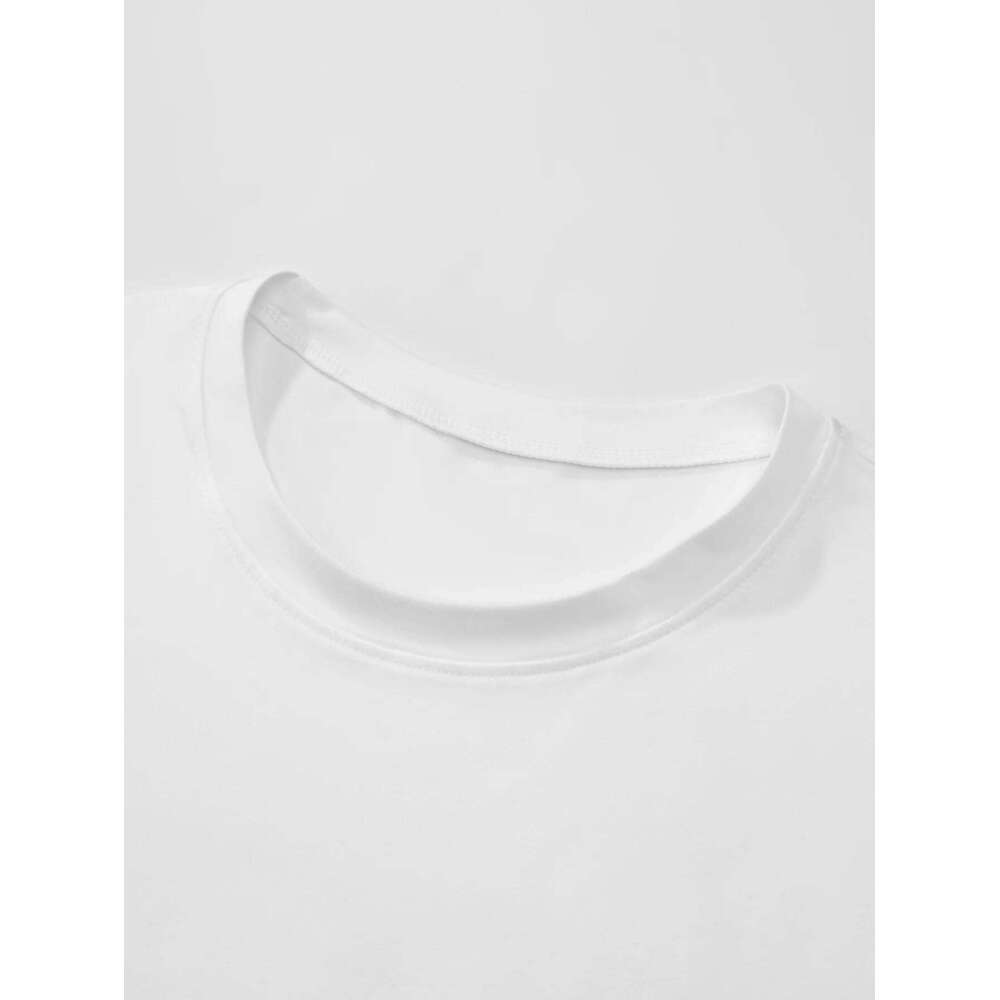 Cartoon fish can print short-sleeved T-shirt casual simple style suitable for daily wear and outing in summer Z260314