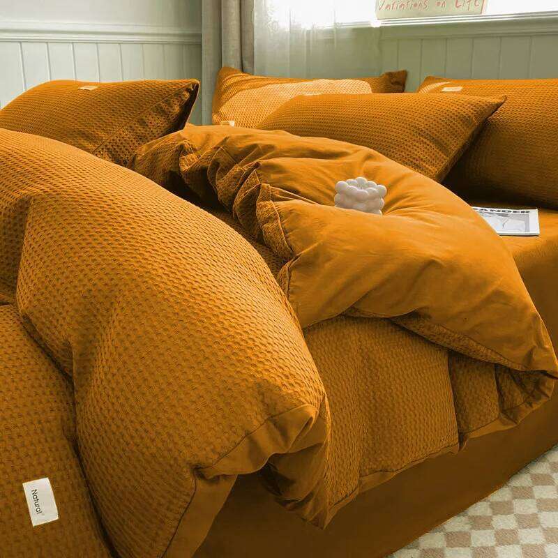 Linen Duvet Comforter Sheets Single Washed Cotton Quilt Cover 150x200 Bed Sheet Three-piece Four-piece Set H260312 - view 5